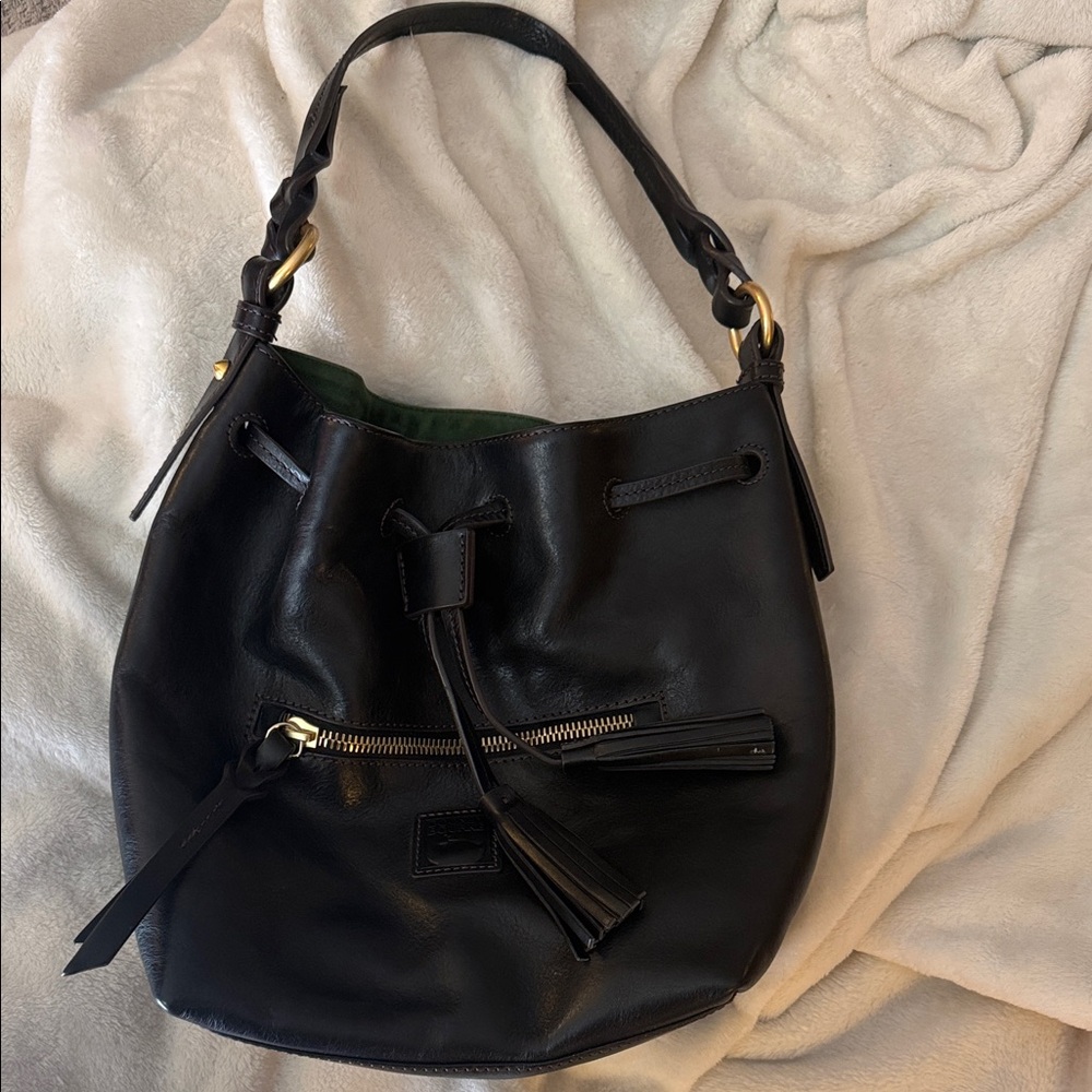 Dooney & Bourke Black Leather Bucket Bag - Picture 5 of 12